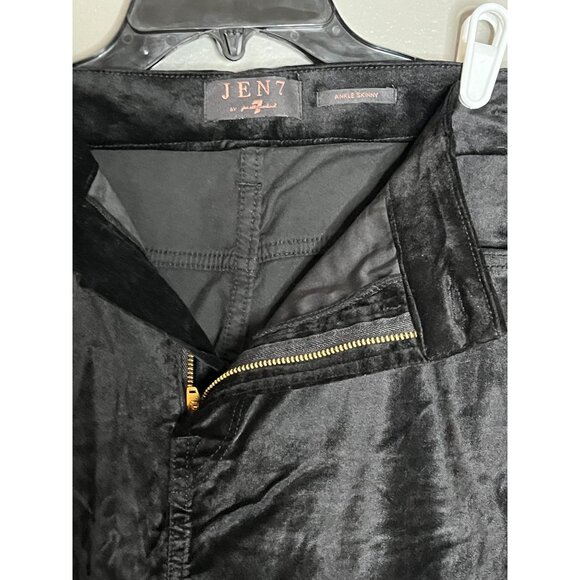 Jen7 By 7 For All Mankind Ankle‎ Skinny Velvet Pants Size 16 Black MSRP $109 - Picture 3 of 5